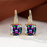 Gold Earrings with Mysterious Stones