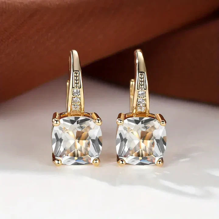 Gold Earrings with Mysterious Stones