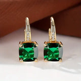 Gold Earrings with Mysterious Stones