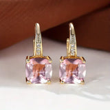 Gold Earrings with Mysterious Stones