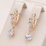 Gold Drop Earrings with Cubic Zirconia