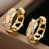 Gold Drop Earrings with Open Design & Shine