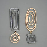 Gold & Silver Drop Earrings