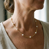 Gold Chain with Natural Pearl