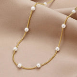 Gold Chain with Natural Pearl