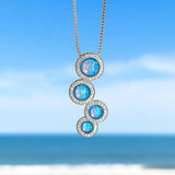 Gold Necklace with Cubic Zirconia & Opal
