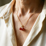 Gold Necklace with Cherries