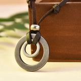 Gold Retro Leather Necklace