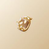 Gold Leaf Ring on champagne lunar background