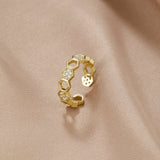Gold & Crystal Honeycomb Ring