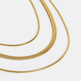 Gold Multi-Layered Chain  Necklace
