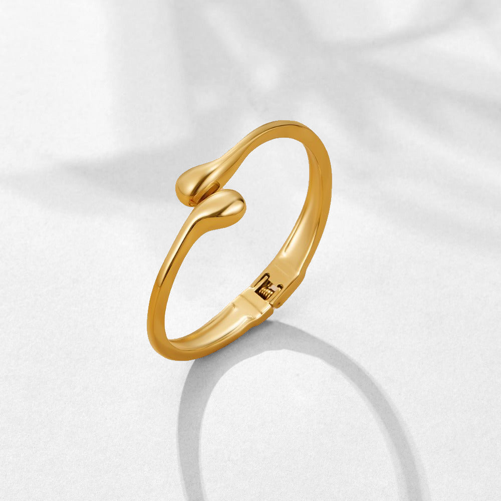 Gold Teardrop Bangle